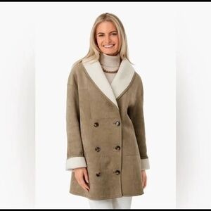 Tuckernuck double breasted faux shearling coat
